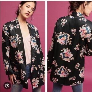 Anthropologie Ett Twa Collaboration Tavi Blazer silk oversized Floral Kimono